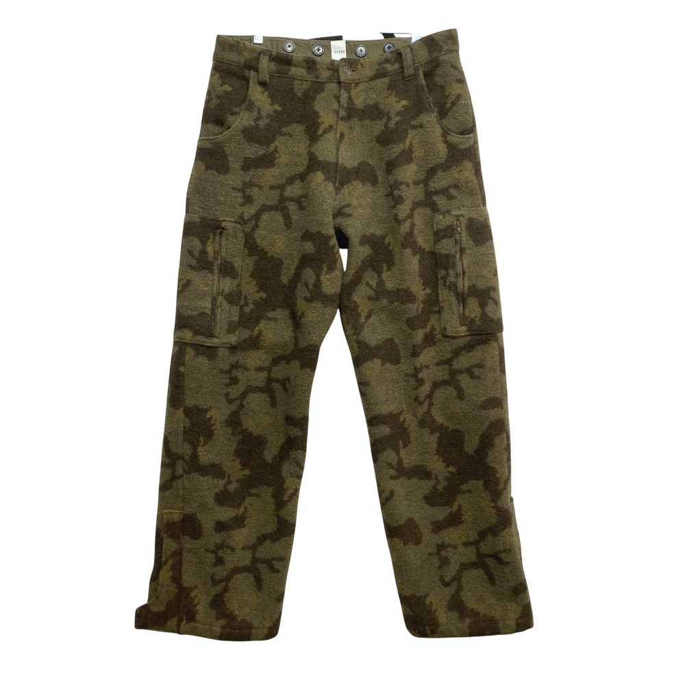 Guide Gear Cargo Pants Mens 34x32 Green Camo Wool Blend Heavyweight Hunting